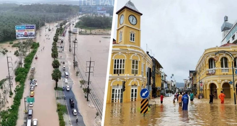 Пхукет ушёл под воду: на улицах наводнение поднялось по пояс