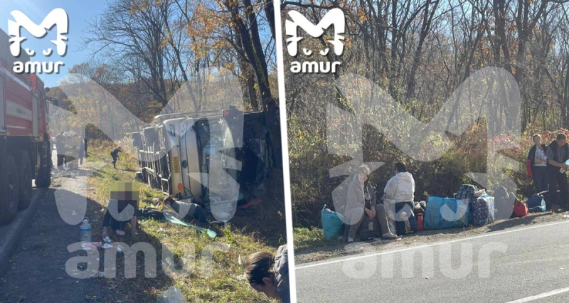 Россияне погибли в ДТП: автобус, полный туристов, перевернулся в кювет, людей зажало